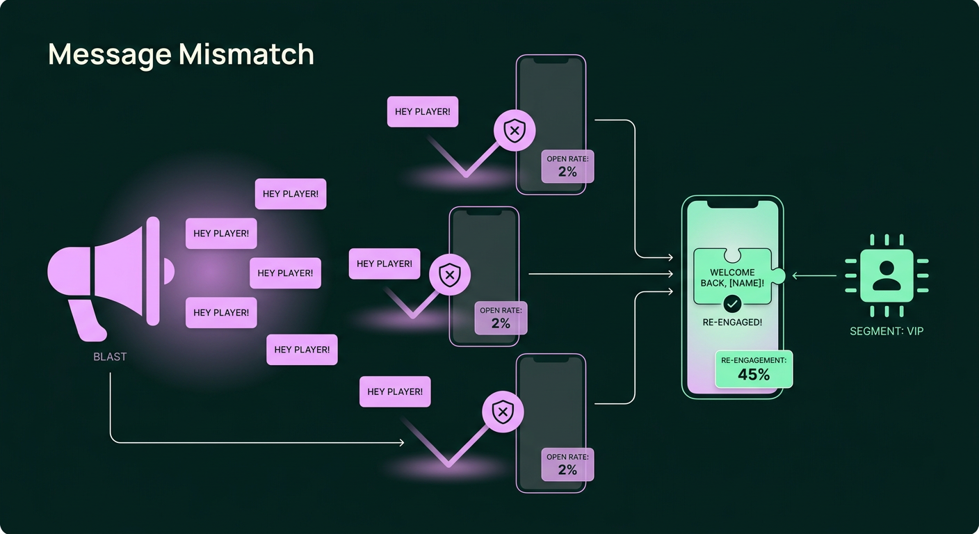 Illustration: Why Generic Messages Fail to Re-Engage Players