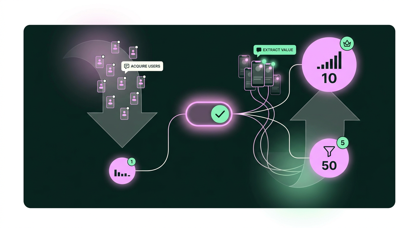 Illustration: You think you need more users. You need more from your users.